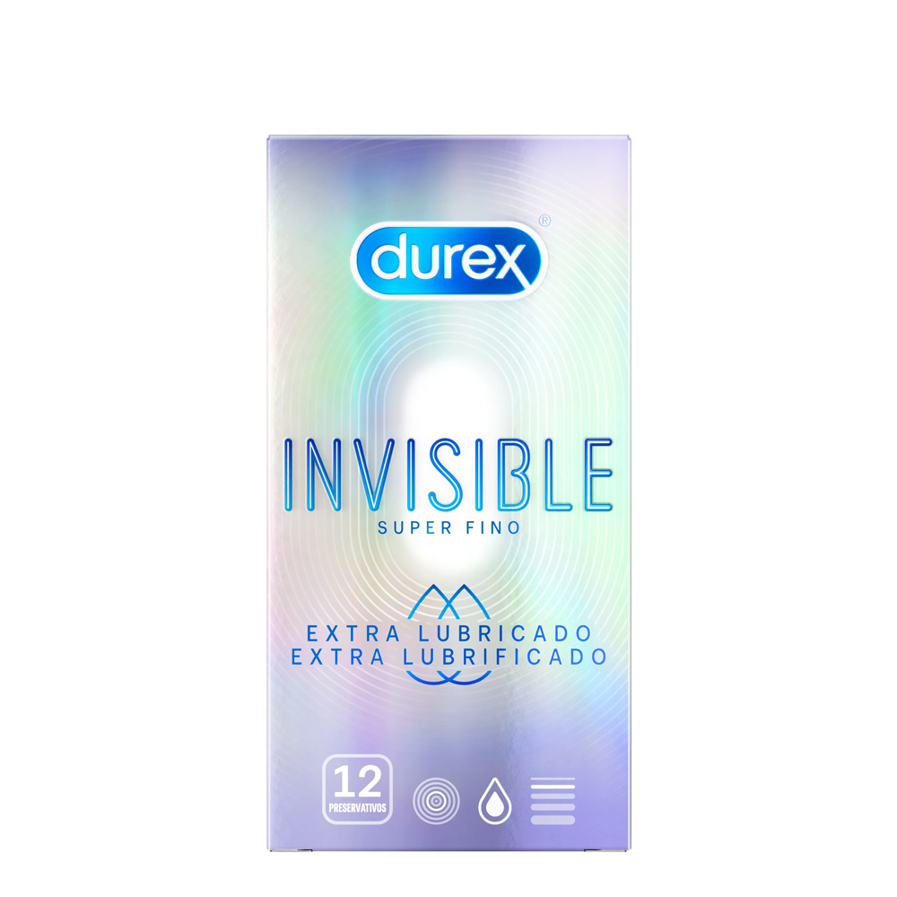 Durex Invisible Extra Lubrificado Preservativos x12