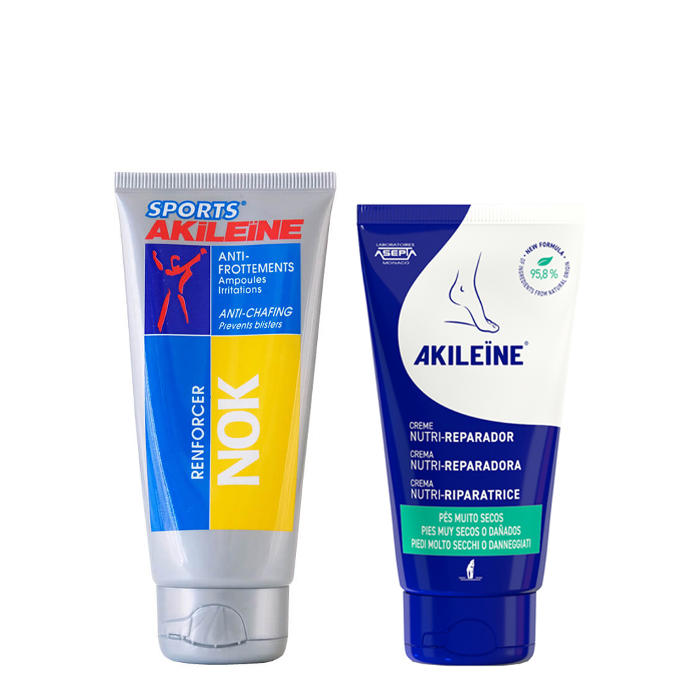 Akileine Sports Nok Creme Anti-Fricções 75mL + Oferta Nutri-Repair Creme 30mL