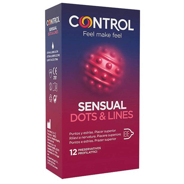 Control Preservativos Sensual Dots & Lines x12